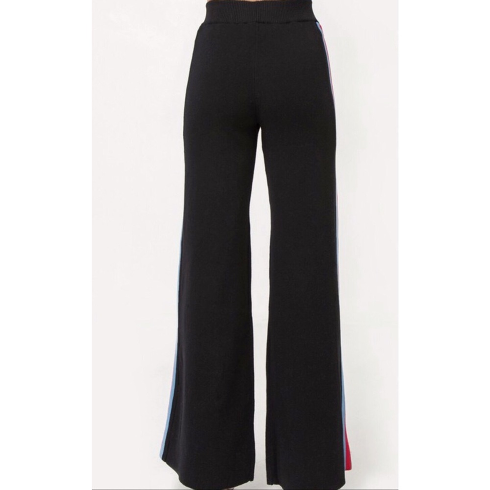 Cotton Knitted wide leg flare stripe track… - Picture 2 of 4